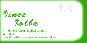 vince kolba business card